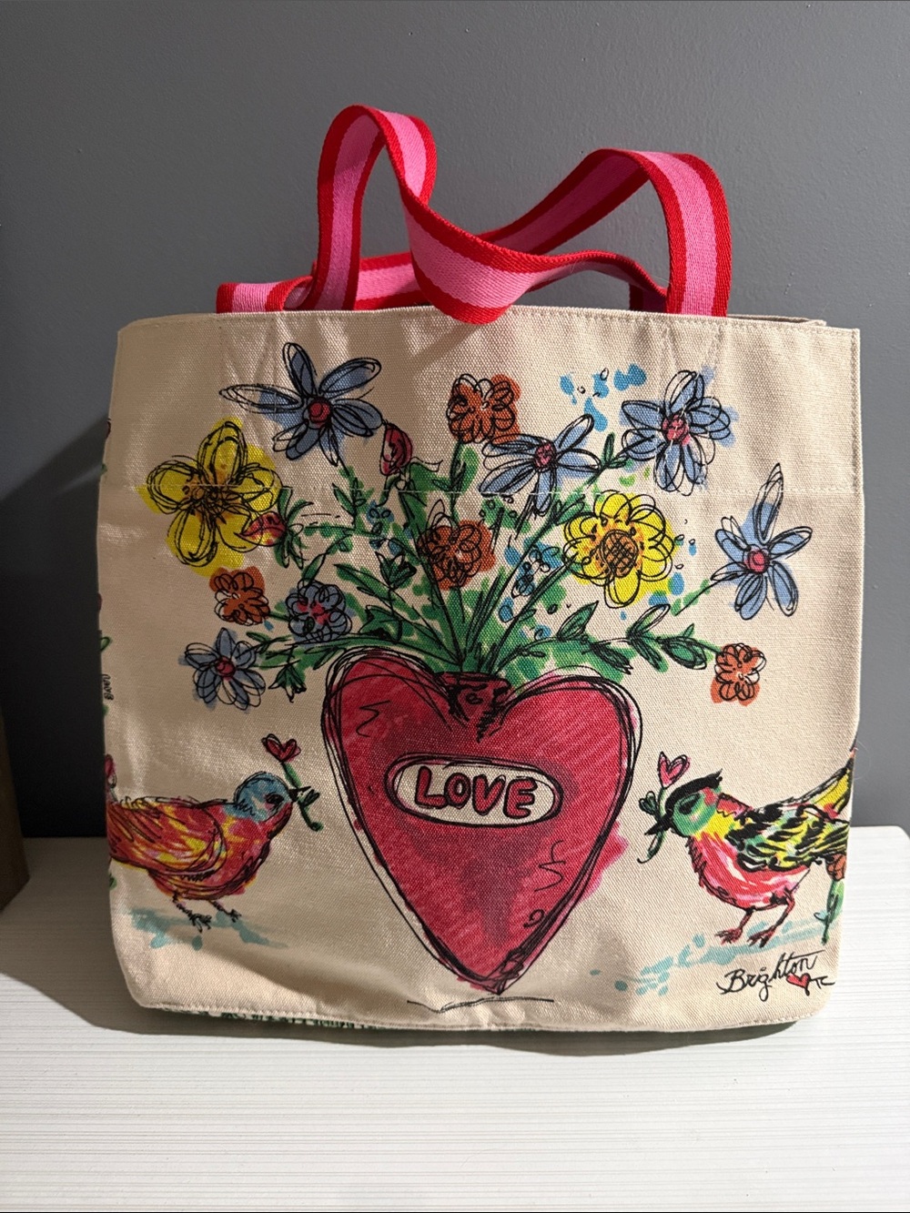 Brighton love canvas tote EUC msrp $100